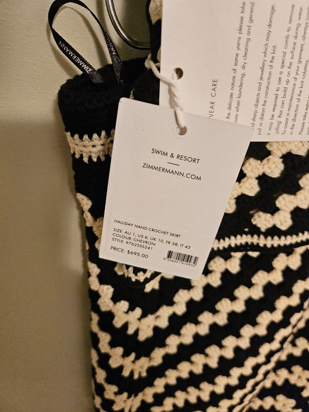 Zimmermann Black and White Crochet Sleeveless Crop Woman Top - Picture 5 of 7